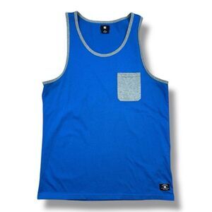 DC Men’s Blue Contrast Trim Pocket Tank Top Size Small Skate Casual